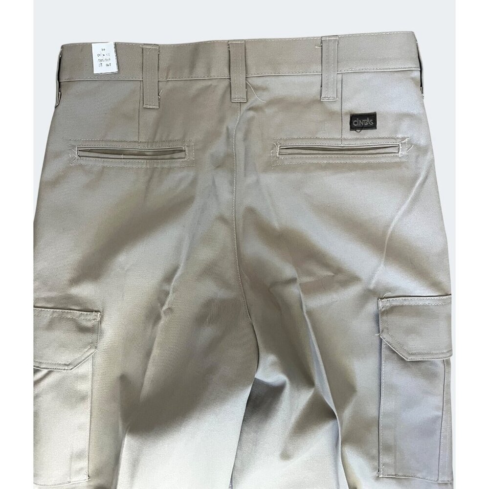 Cintas ComfortFlex Mens Work Beige Cargo Pants Size 30X30 - Picture 7 of 12